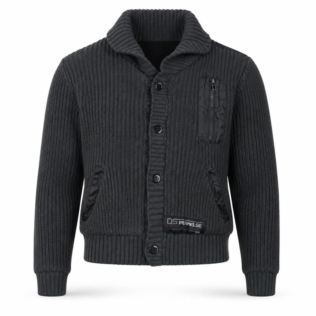 D-Struct Mens Grey Chunky Knit Cardigan Medium Casual Winter