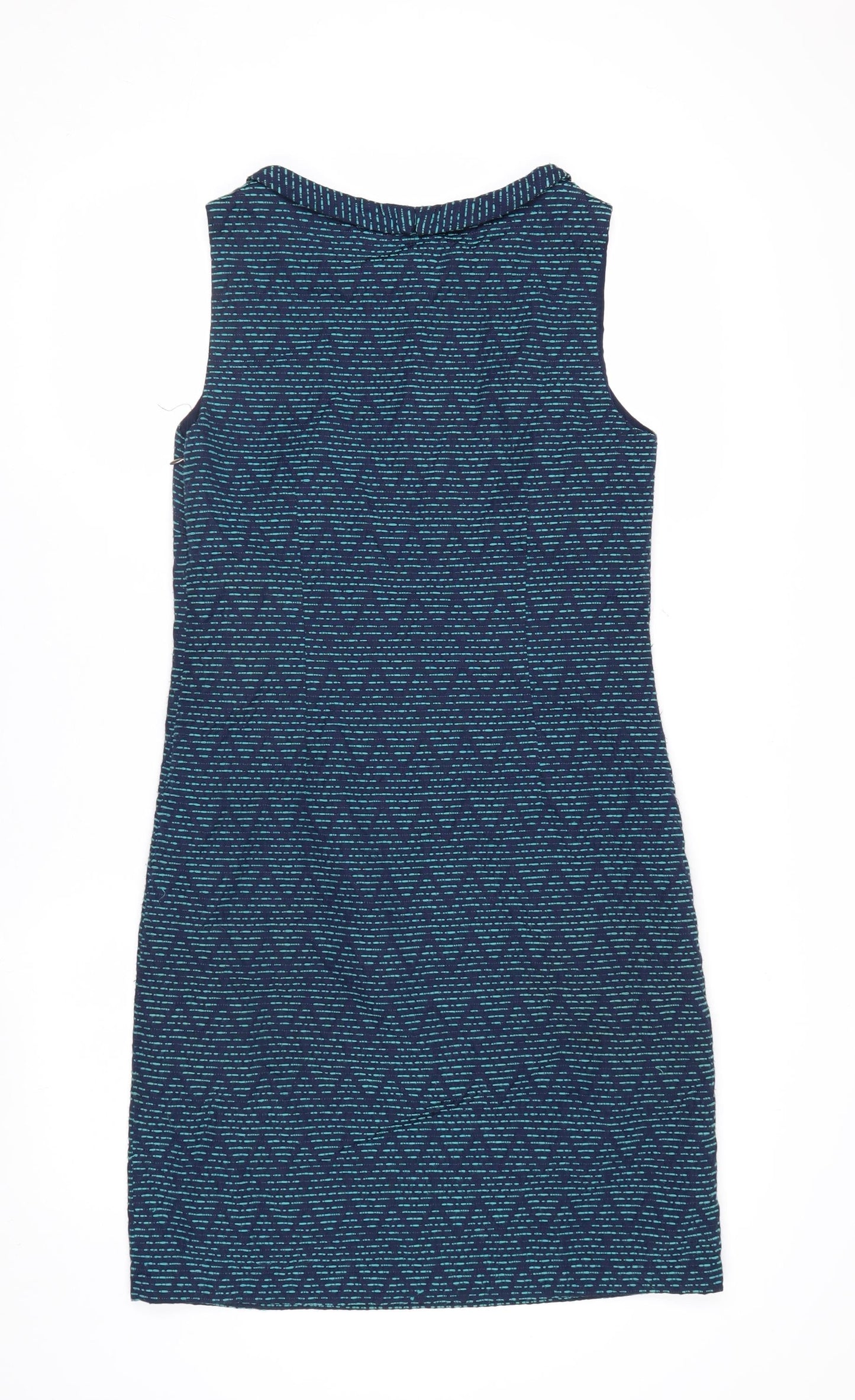 White Stuff Women's Blue Geometric Shift Dress Size 8