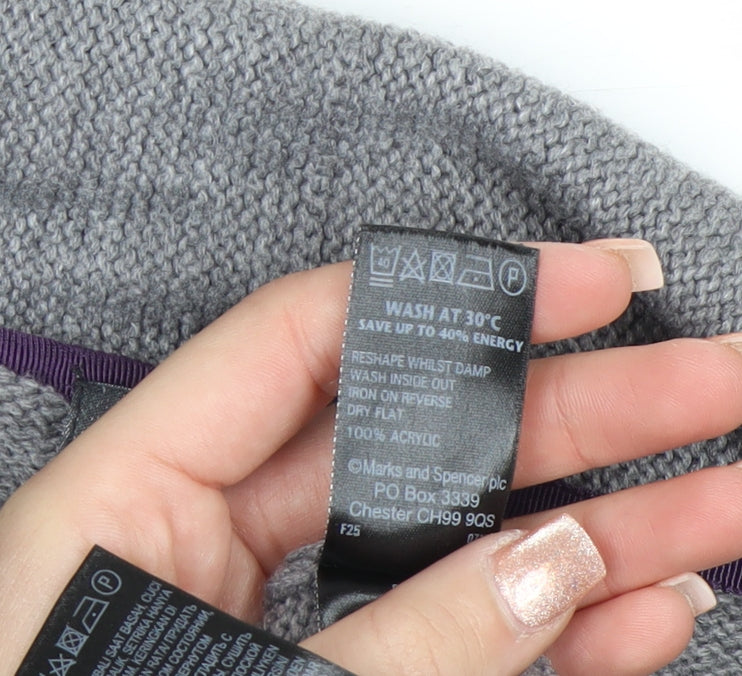 Marks and Spencer Per Una Women's Grey Size 8 Roll Neck Jumper
