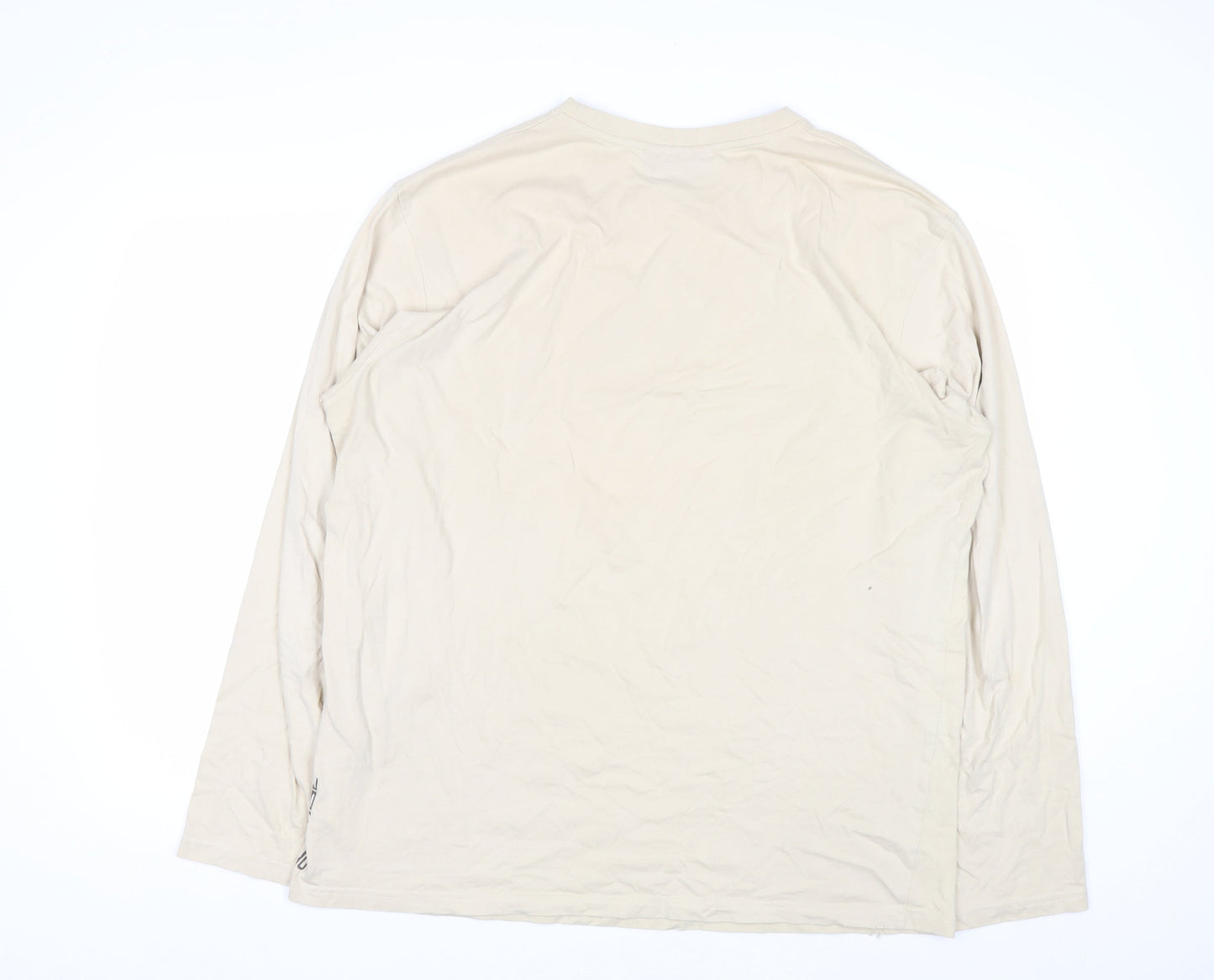 Animal Men’s Beige XL Long Sleeve Cotton Graphic T-Shirt