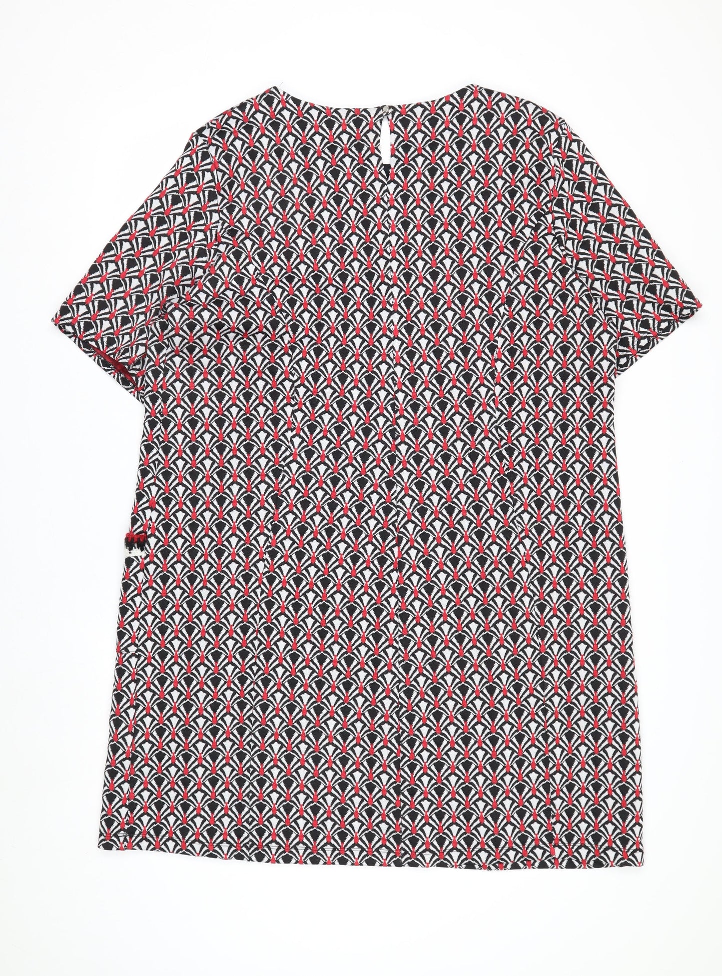 Wallis Women Multicoloured Geometric Shift Dress Size 20 Short Sleeve