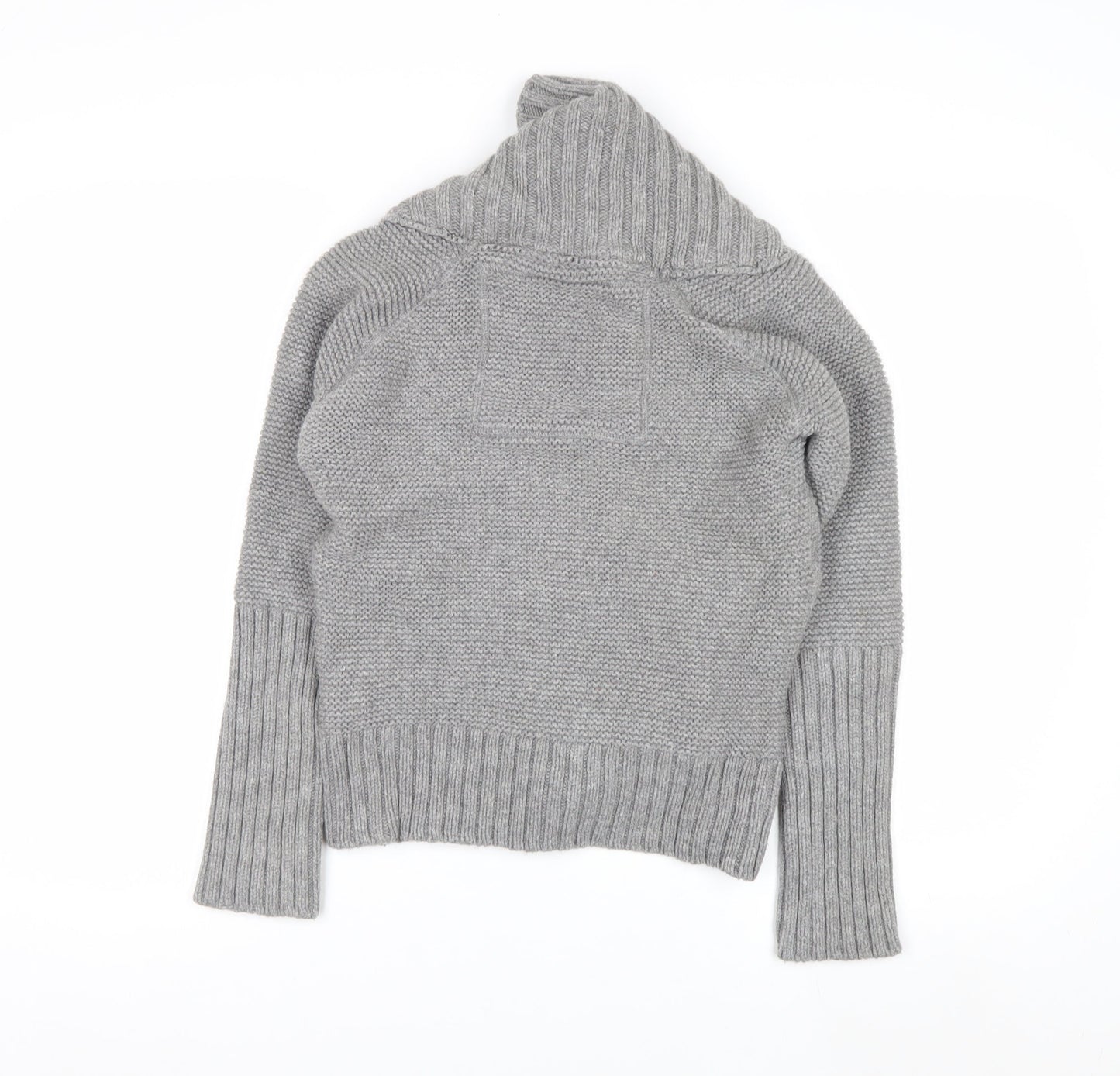 Superdry Womens Grey Shawl Collar Button Cardigan Medium Knitwear