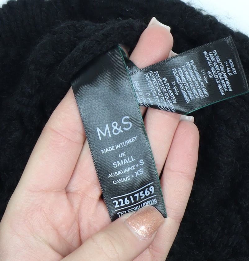 Marks and Spencer Per Una Women’s Black Chunky Knit Jumper Size S