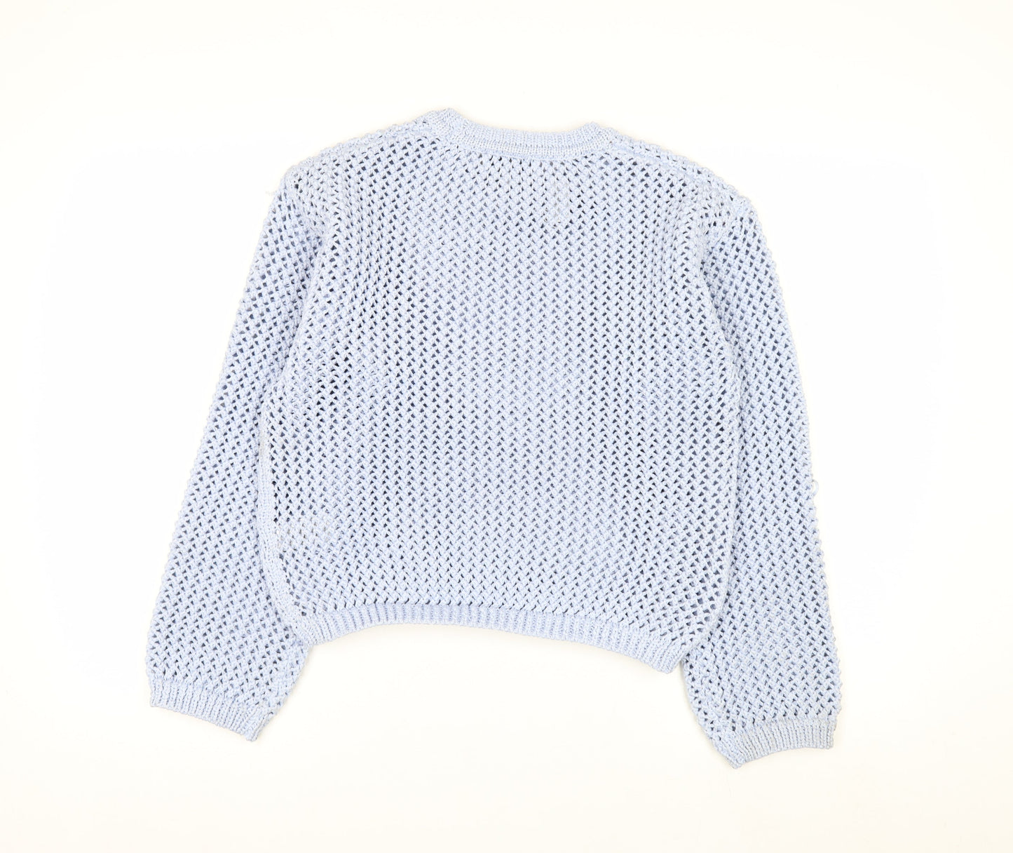Marks and Spencer Women’s Blue Open-Knit Pullover Jumper XS