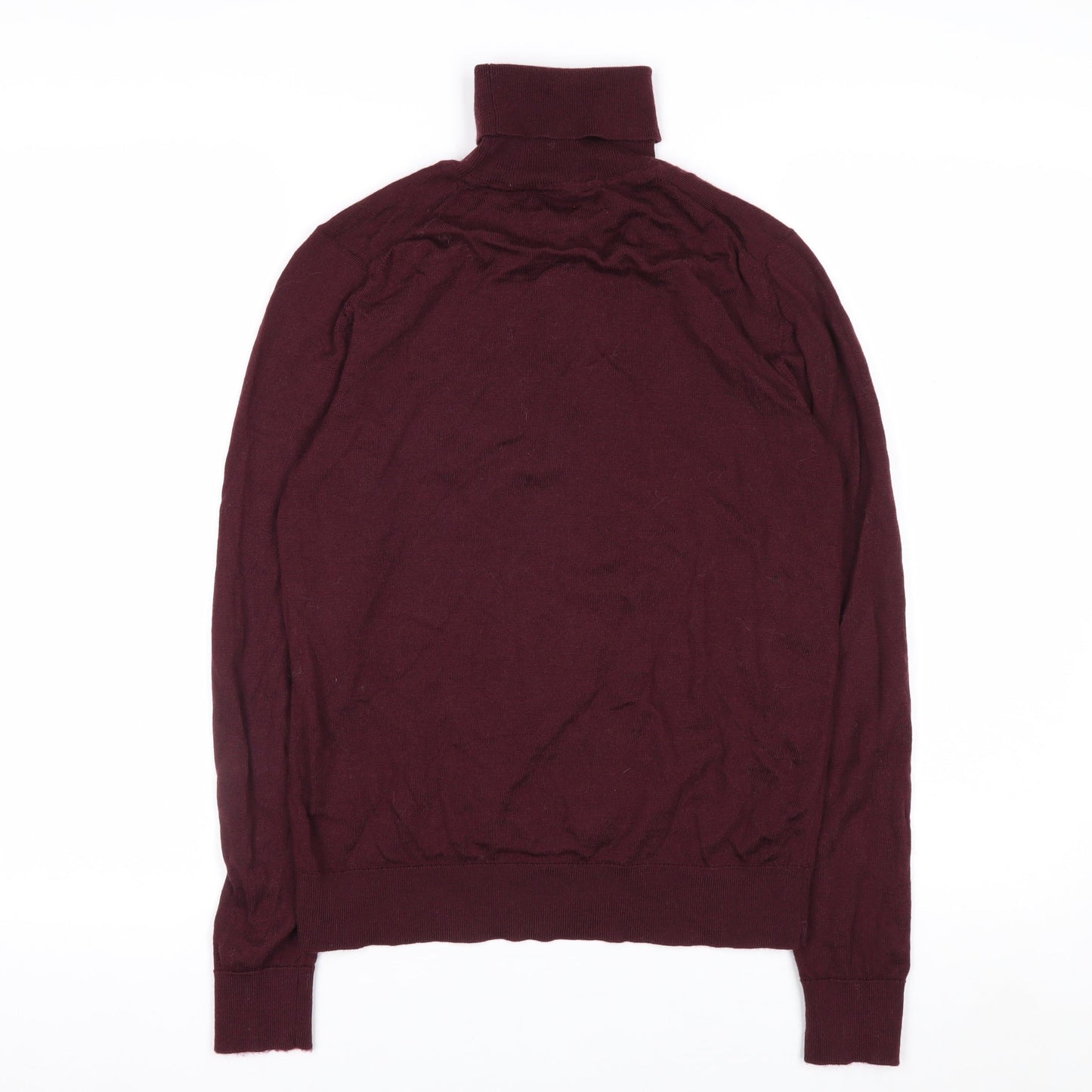 Marks and Spencer Womens Brown Merino Wool Roll Neck Jumper Size 10