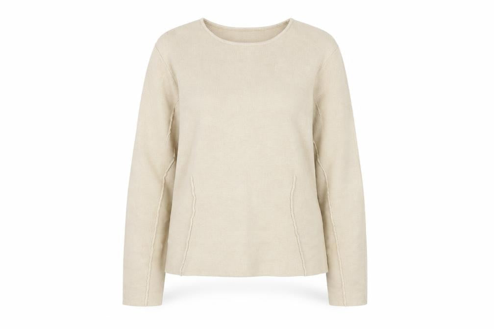 Marks & Spencer Women Beige M Knit Crew Neck Pullover Jumper
