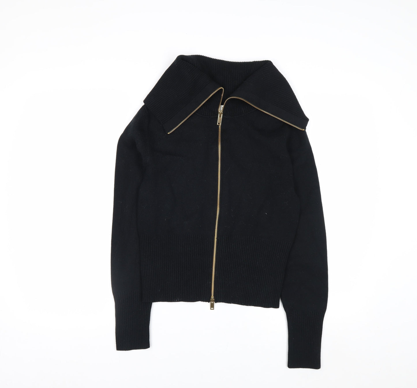 Marks and Spencer Women’s Black Full Zip Collared Jumper Size S