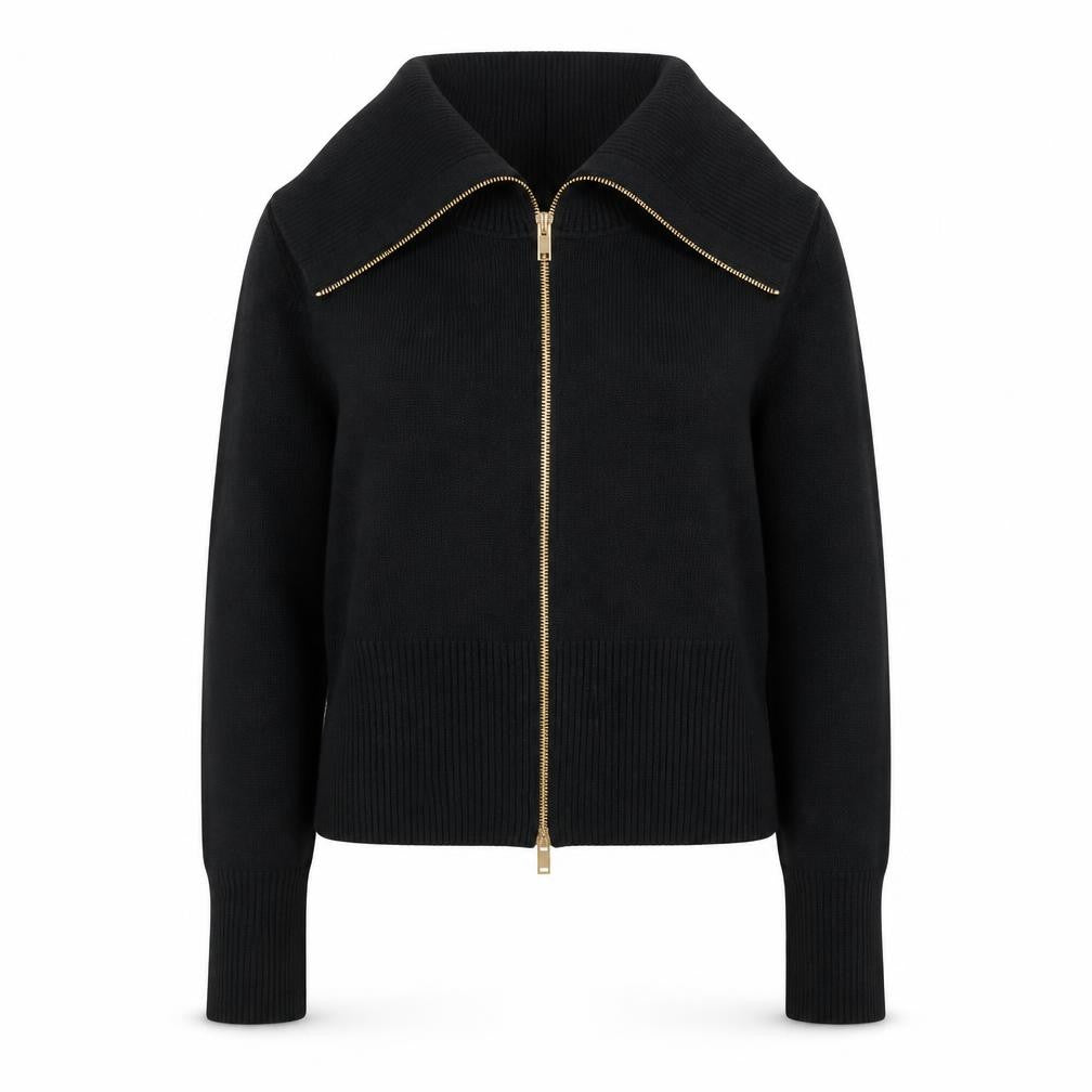 Marks & Spencer Women’s Black Full Zip Collared Jumper Size S