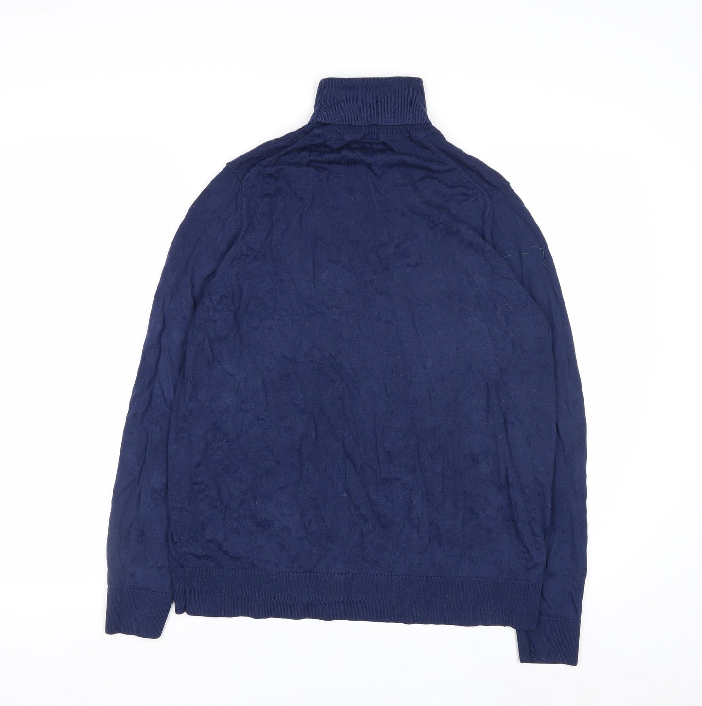 Marks and Spencer Women’s Blue Roll Neck Merino Wool Jumper Size 18