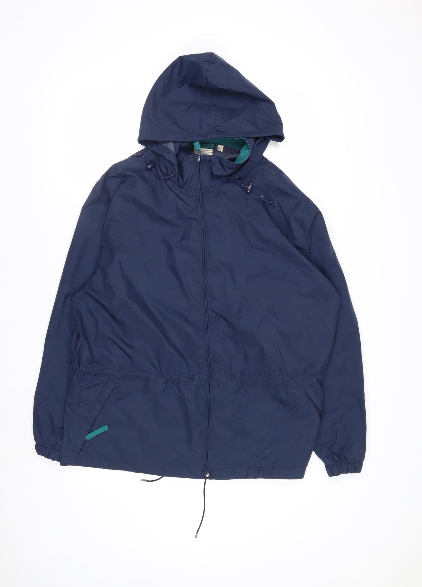 L.L.Bean Women's Blue XL Hooded Anorak Jacket Water Resistant