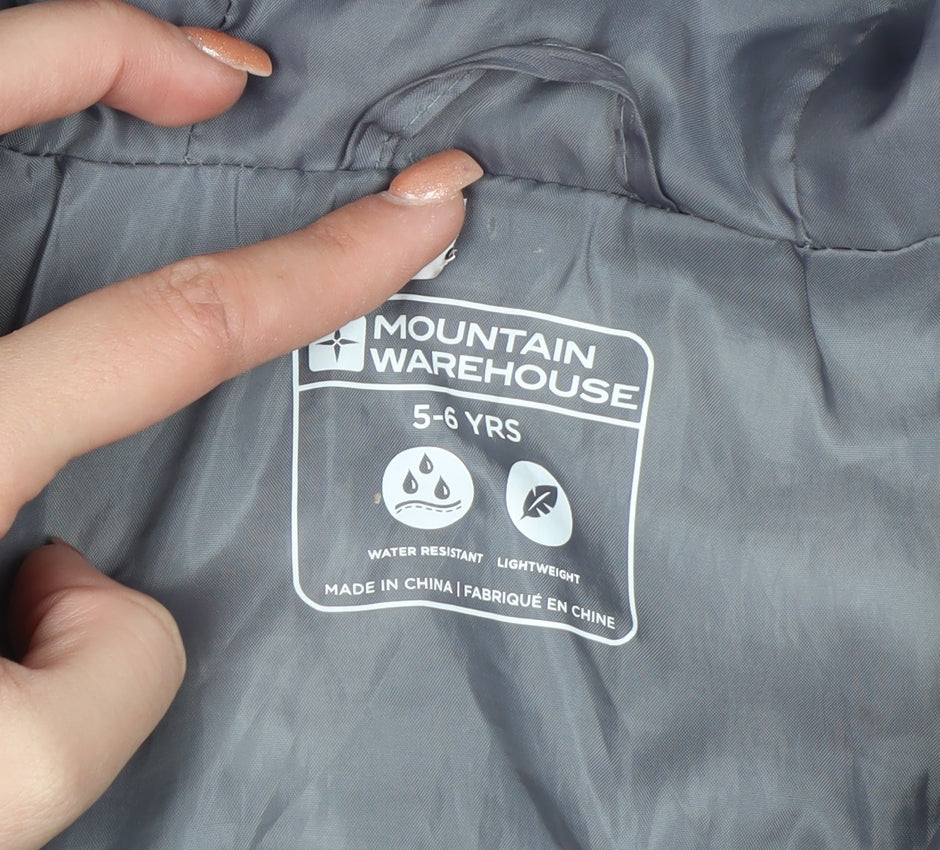 Mountain Warehouse Boys Black 5-6 Years Hooded Puffer Jacket Water Resistant