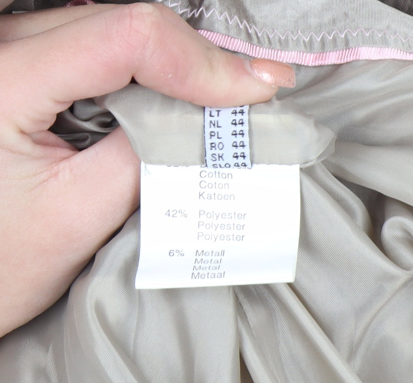 Cassani Women Beige Shawl Collar Single-Breasted Suit Jacket Size 16