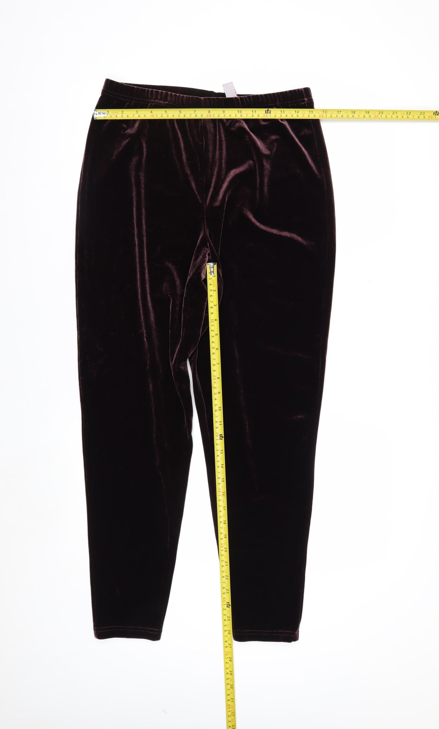 LT Sport Women's Brown Velvet Stretch Leggings Size M