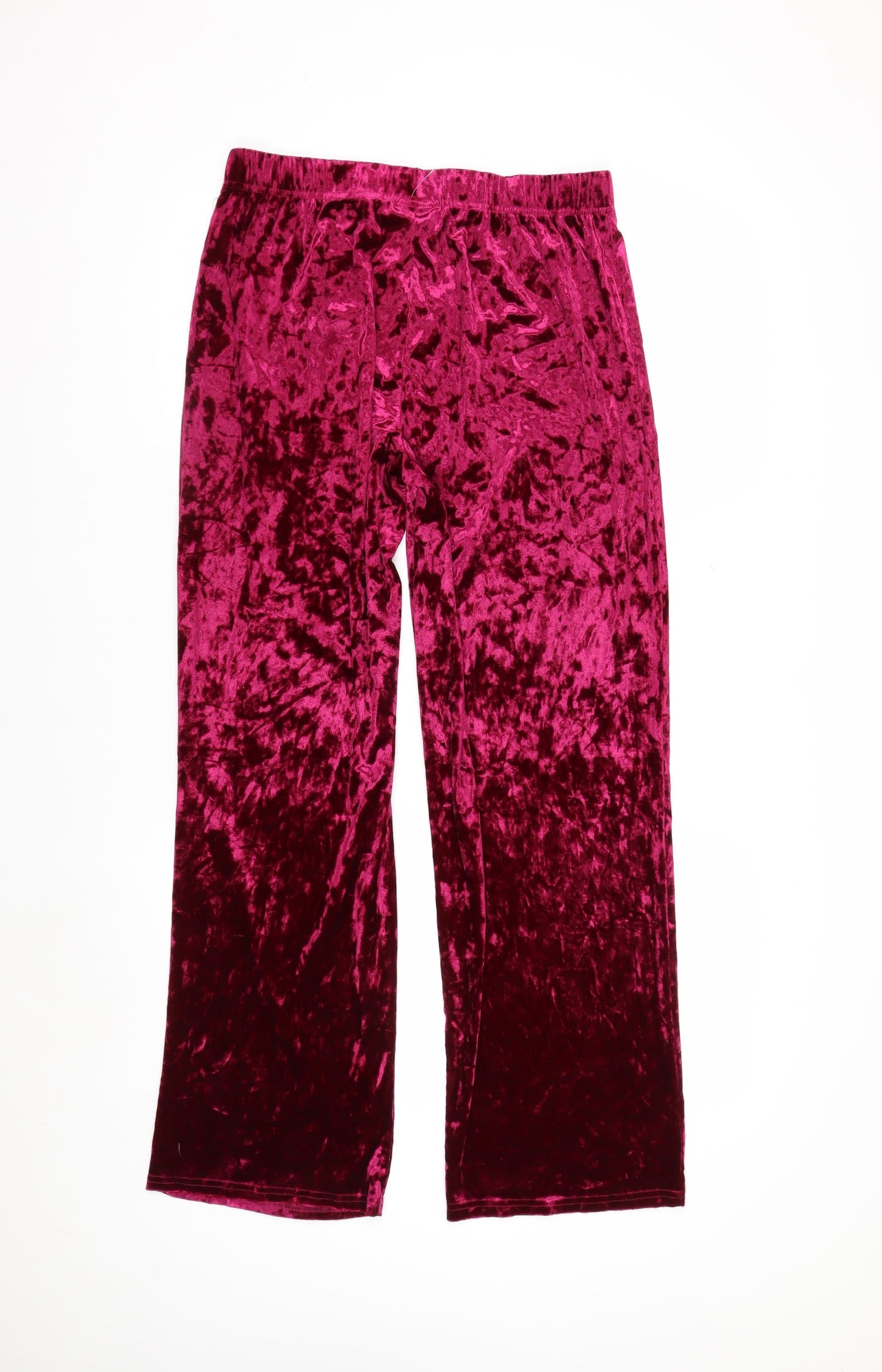 Tahari Womens Pink Crushed Velvet Straight Trousers Size M