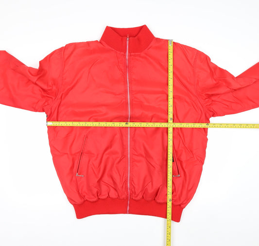 Killy Men’s Red Bomber Jacket Size L Retro Nylon Full Zip