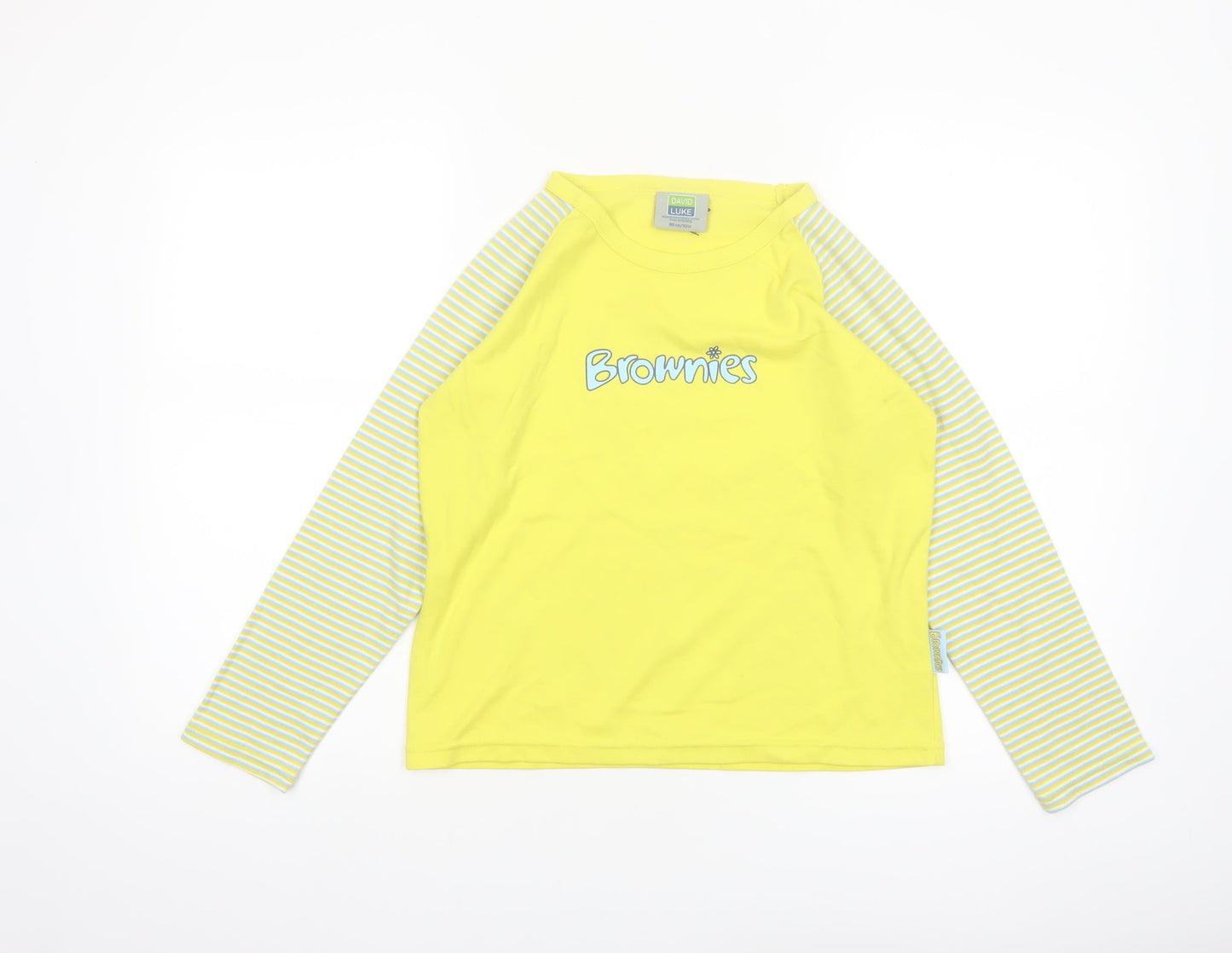 David Luke Brownies Long Sleeve Yellow Striped T-Shirt Girls 4-5 Years