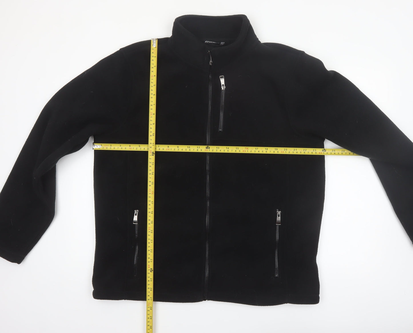 Crane Men's Black Fleece Full Zip Jacket Size L Regular Fit