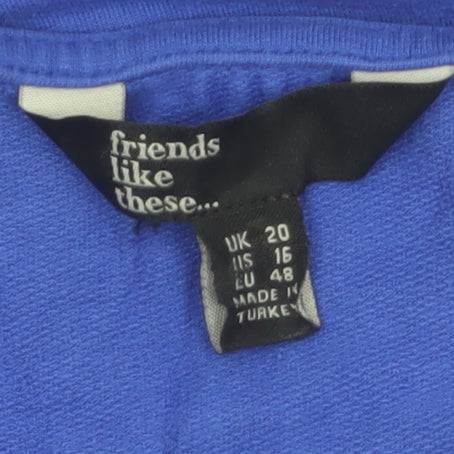 Friends Like These Women's Blue V-Neck Relaxed Blouse Size 20