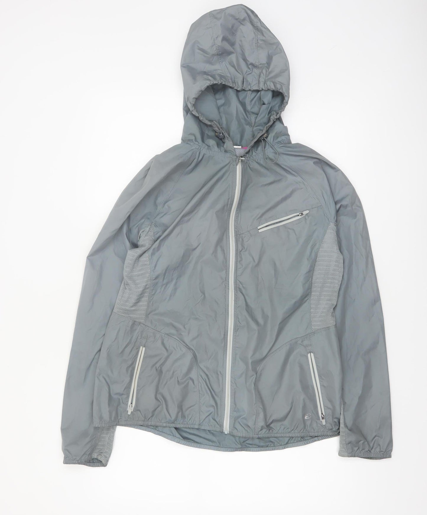 Layer 8 Women’s Grey Hooded Windbreaker Jacket M Lightweight