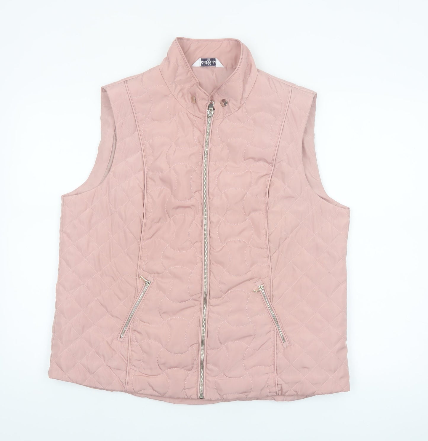 Classic Women Pink Quilted Waistcoat Size 16 Lightweight Zip Gilet