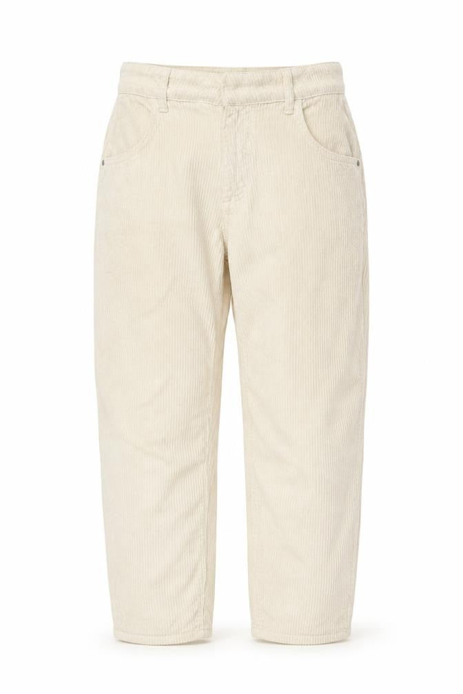 River Island Women Beige Corduroy Trousers Size 10 Regular Straight Cotton