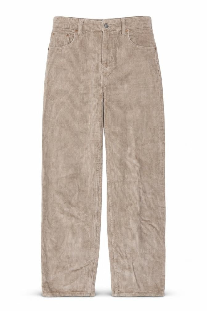 Motel Rocks Women’s Beige Corduroy Chino Straight Trousers Size S