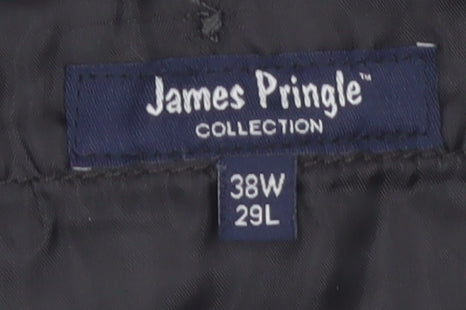 James Pringle Men's Black Corduroy Trousers 38W 29L Classic Fit