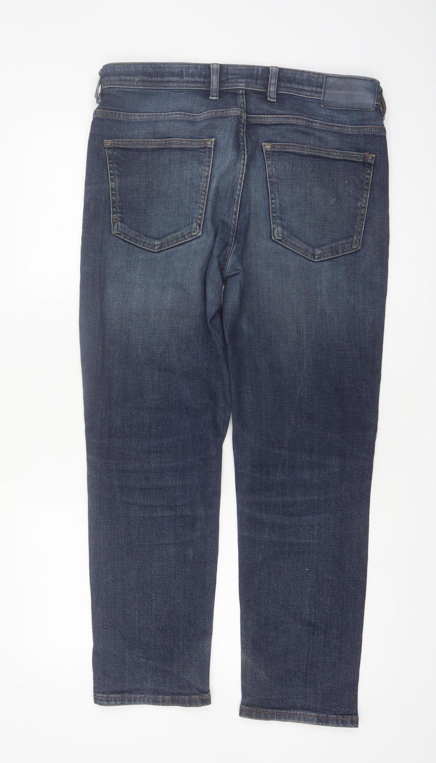 River Island Men’s Blue Straight Leg Denim Jeans 34/30