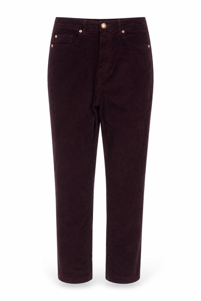 Marks & Spencer Women Purple Corduroy Chino Trousers Size 12 Regular