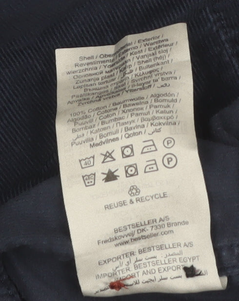 Jack & Jones Men's Blue 5XL Relaxed Fit Corduroy Button-Up Shirt