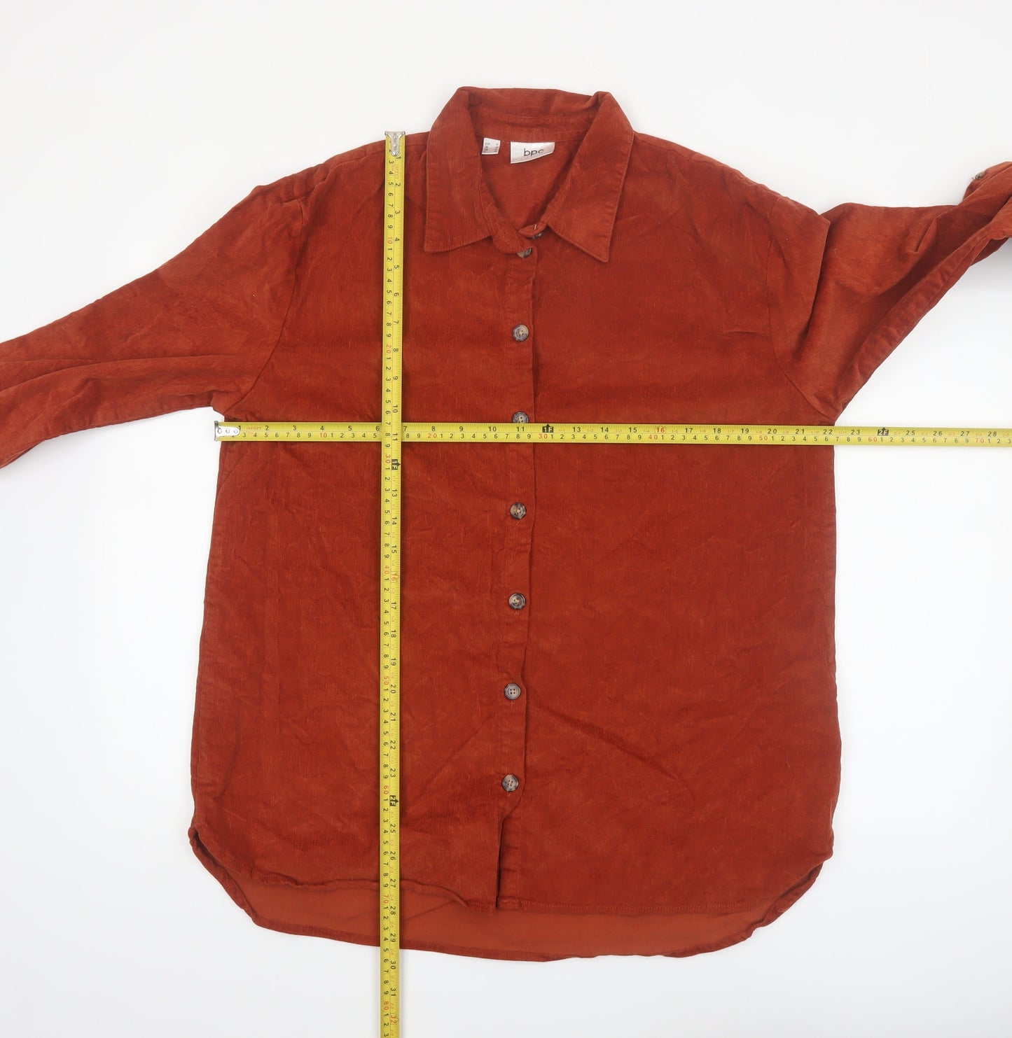 bonprix collection Women's Brown Corduroy Button-Up Shirt Size 16
