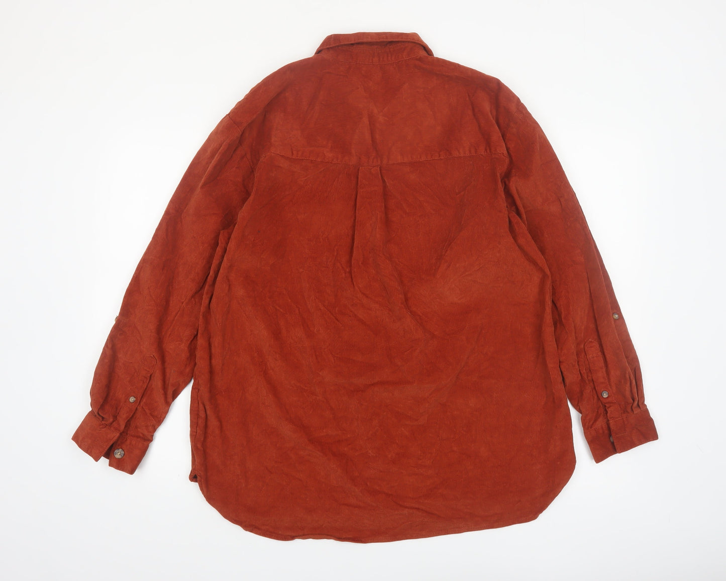 bonprix collection Women's Brown Corduroy Button-Up Shirt Size 16