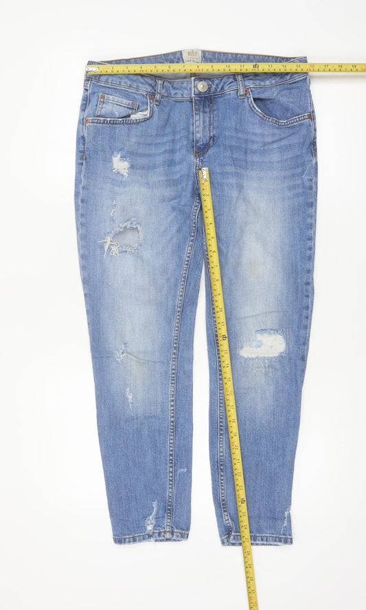 River Island Women’s Blue Distressed Skinny Jeans Size 12