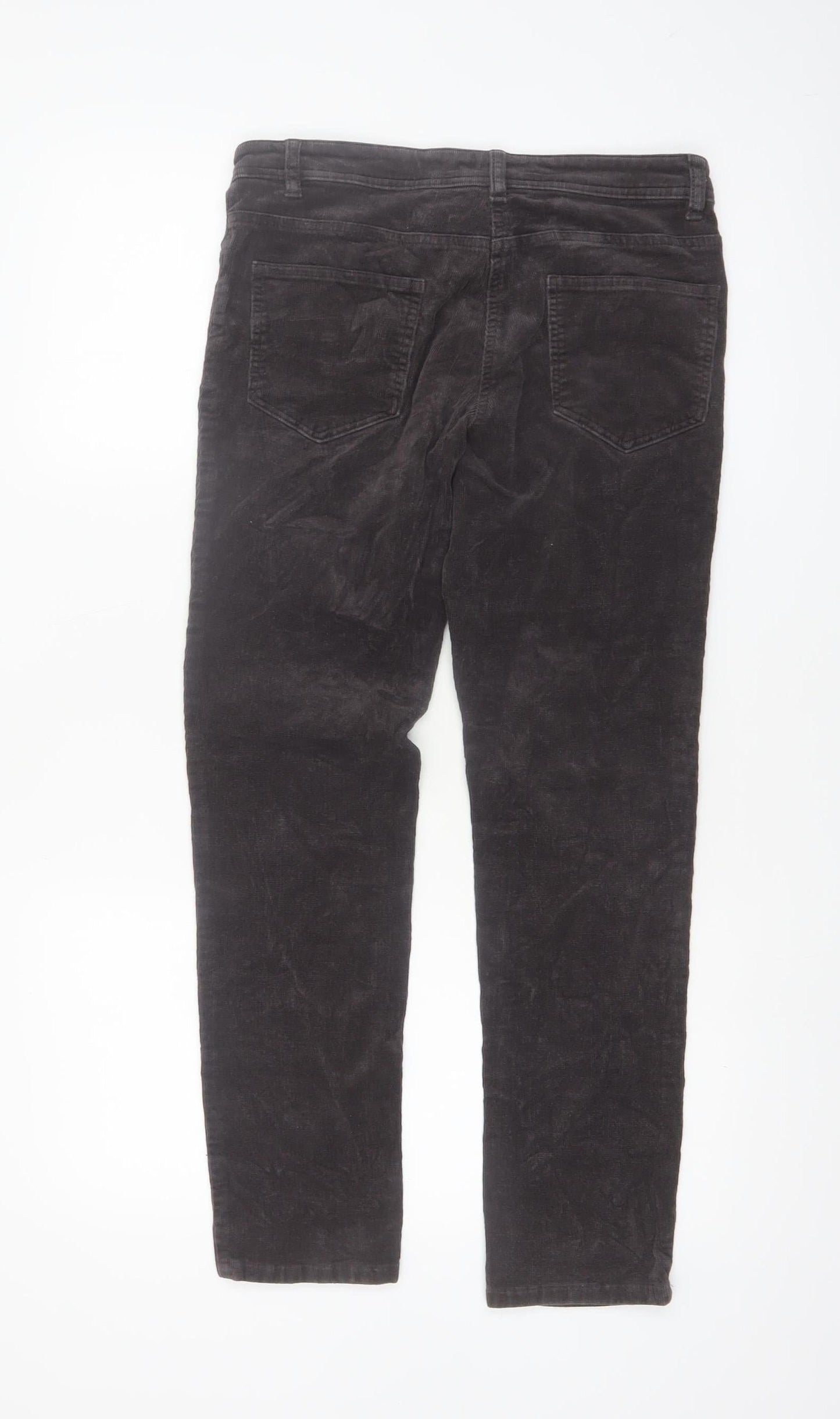 Marie Lund Women's Brown Corduroy Chino Trousers Size 8 Slim Fit