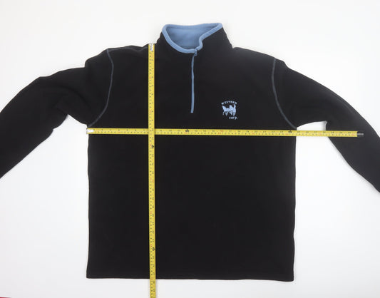 Atlas For Men Black Fleece Quarter Zip Pullover Sweatshirt Size L