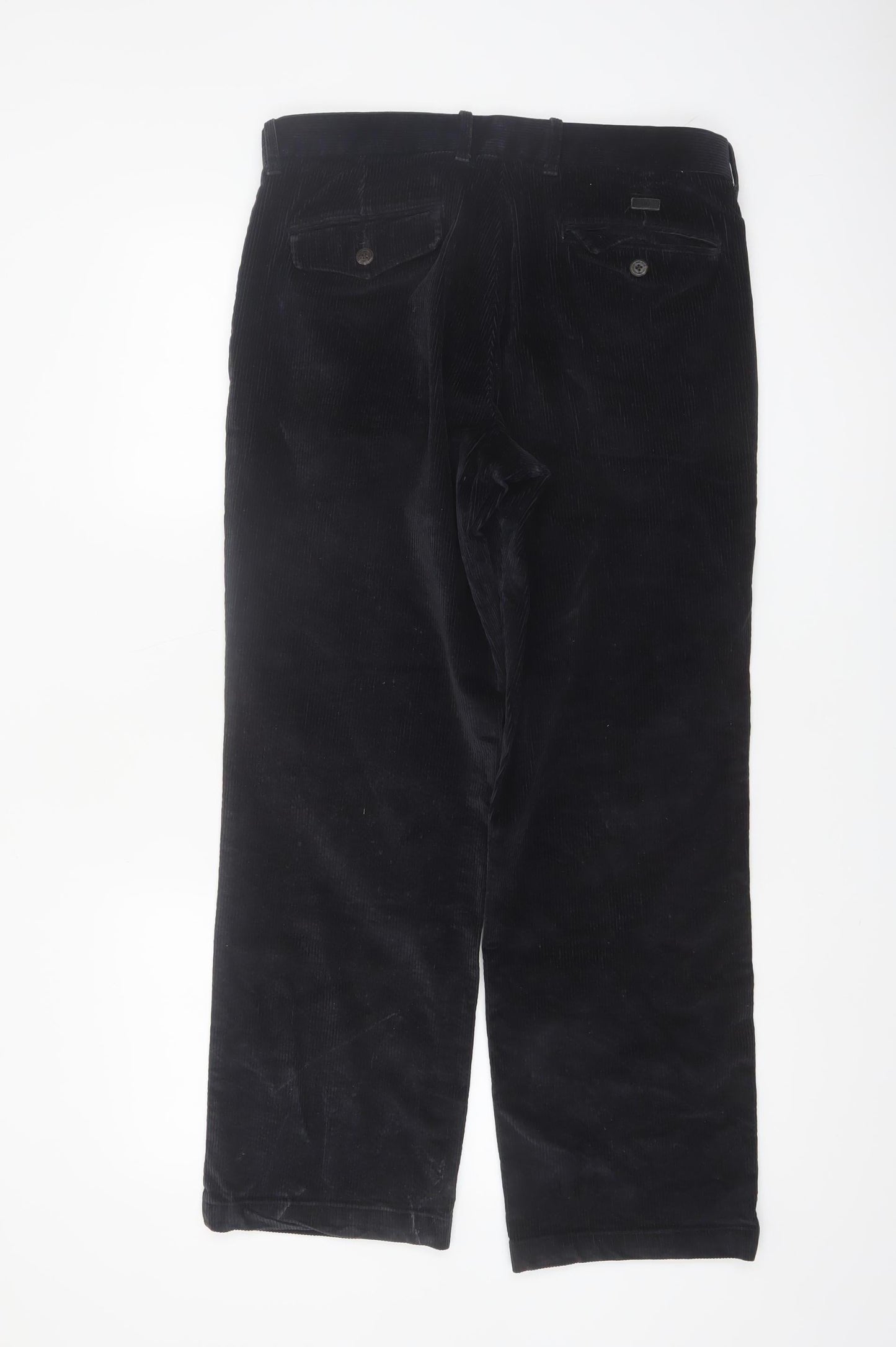 Marks and Spencer Blue Harbour Men's Black Corduroy Trousers 32W 29L