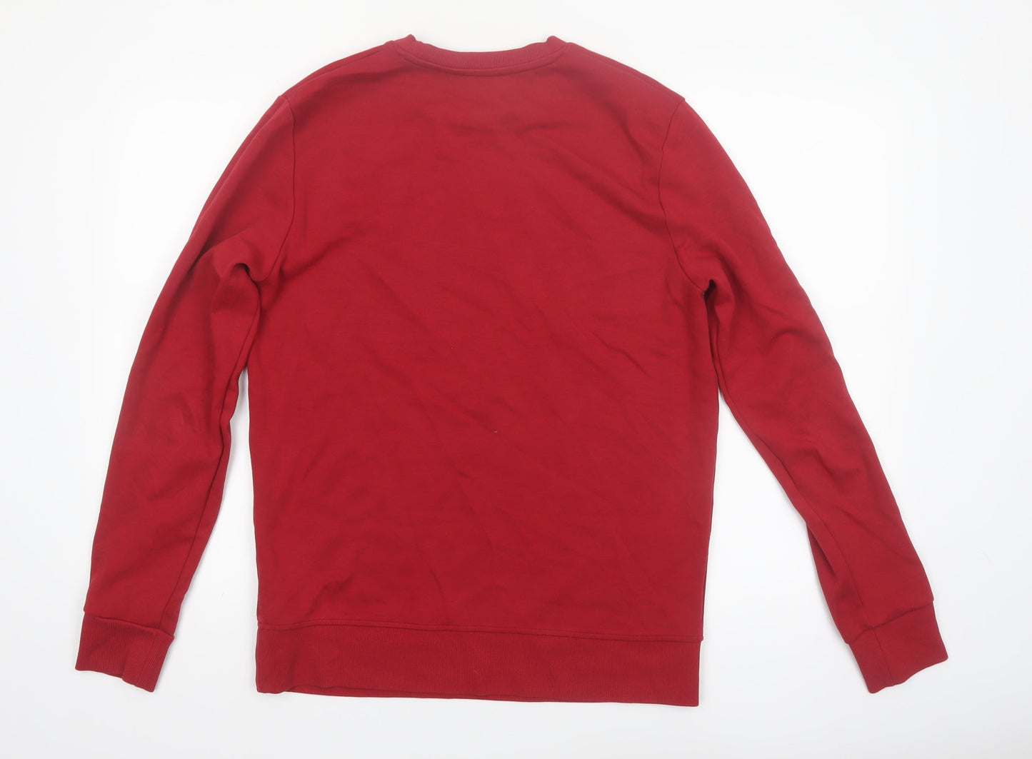 Jack & Jones Men's Red Crew Neck Pullover Sweatshirt M Regular Fit
