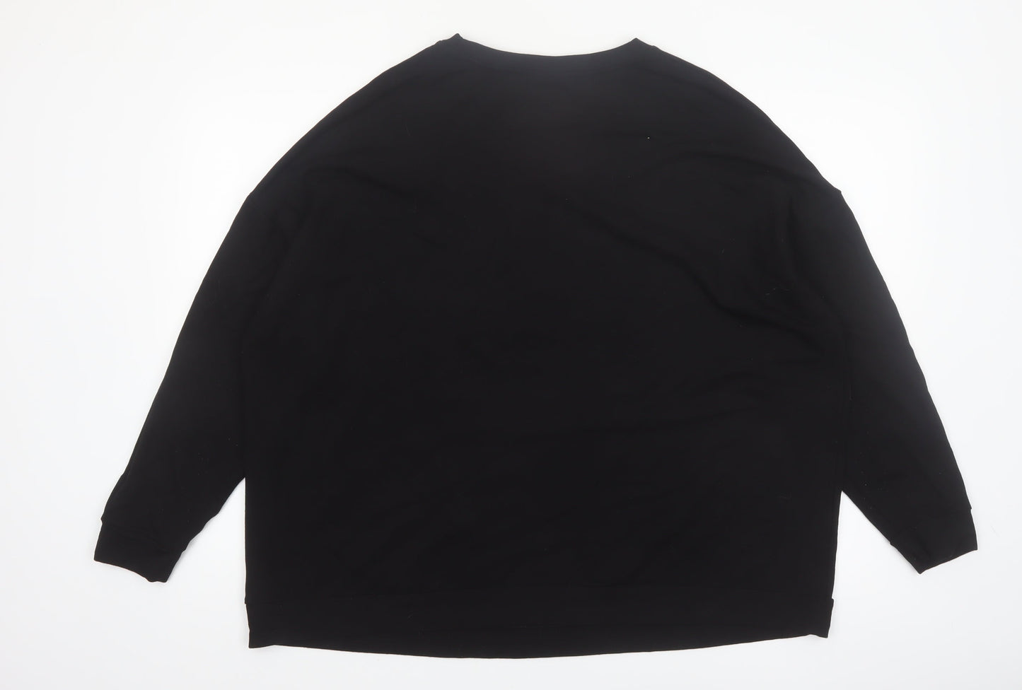 Live For The Weekend Women's Black Sequin Star Long Sleeve T-Shirt Size 20