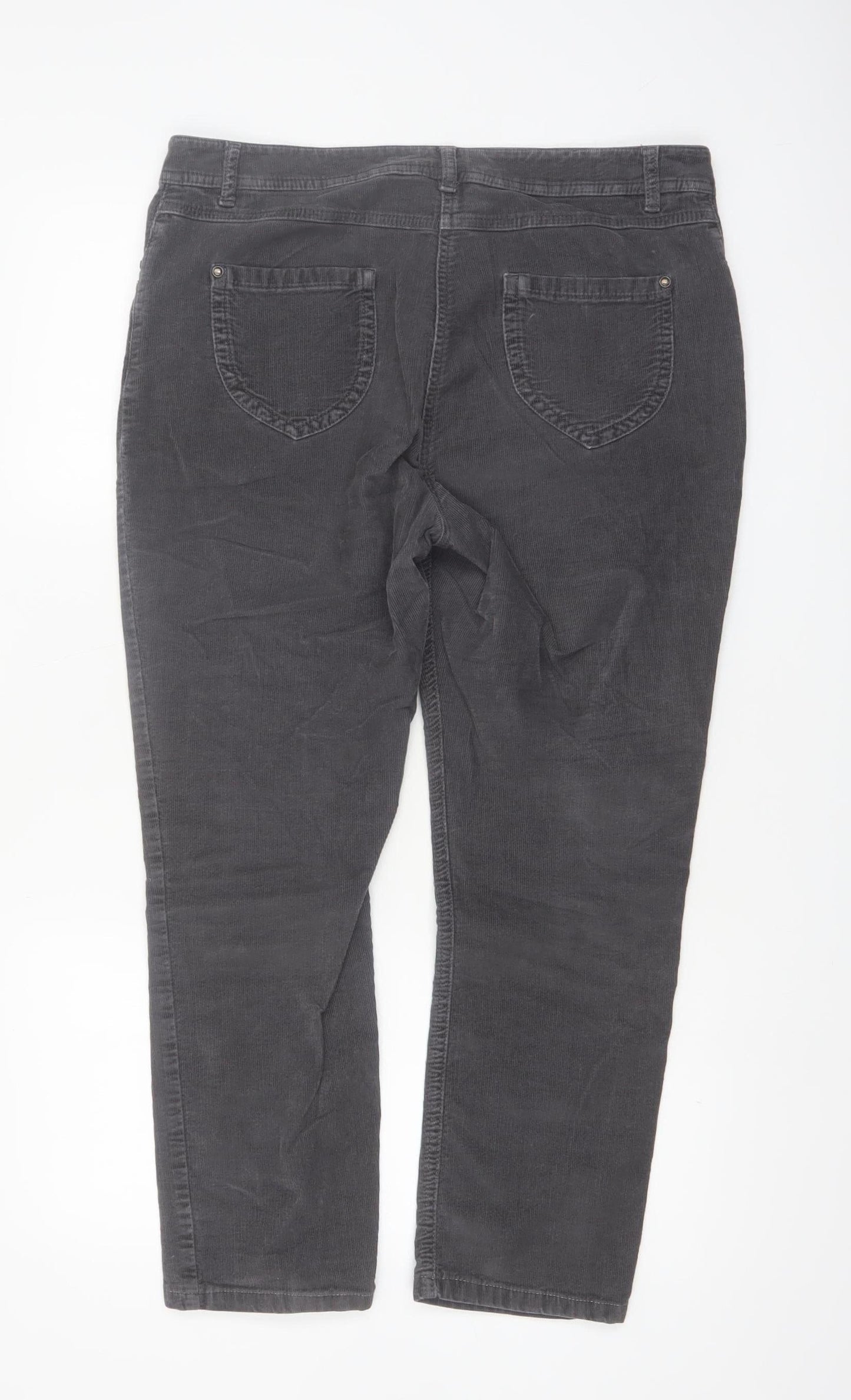 Marks and Spencer Per Una Women’s Grey Corduroy Chino Trousers Size 16
