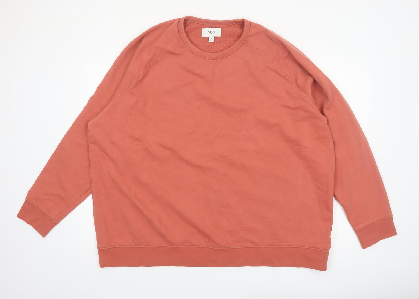 Marks and Spencer Men's Brown 4XL Crew Neck Cotton Sweatshirt