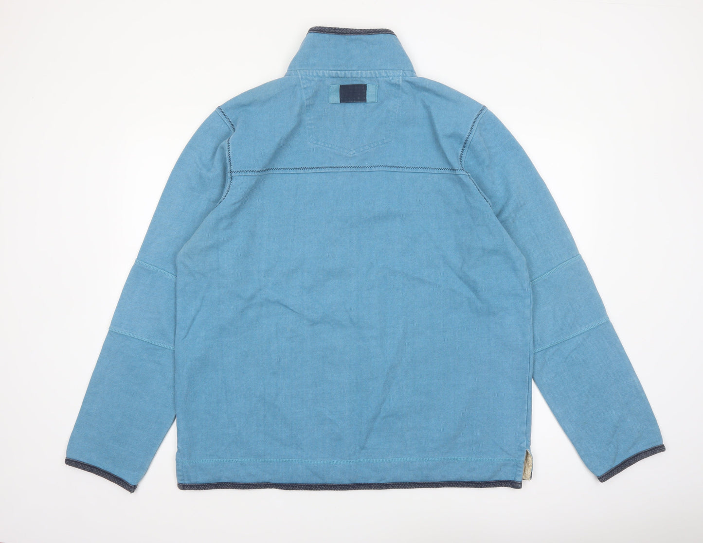 FatFace Mens Blue 1/4 Zip Cotton Sweatshirt L Regular Fit