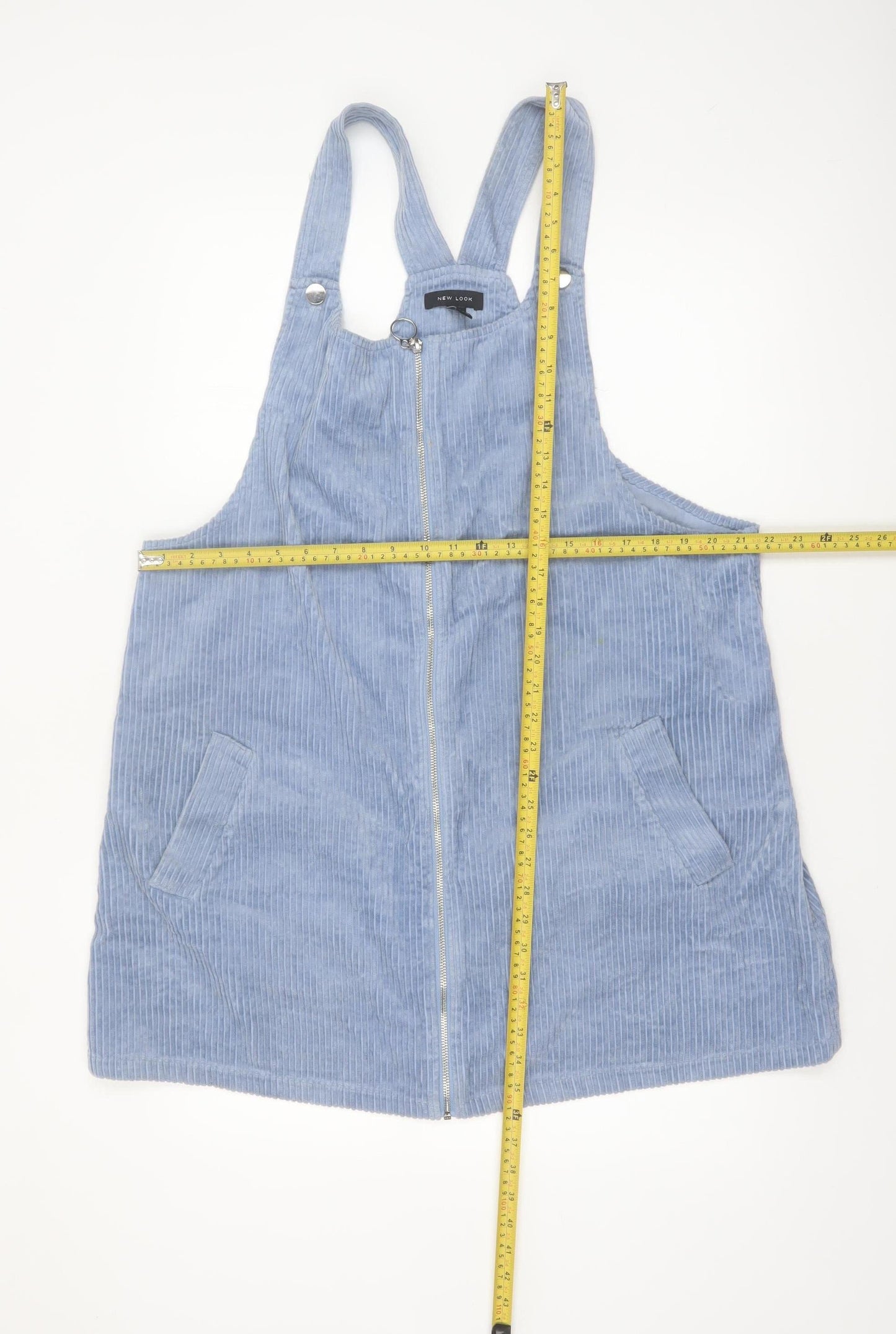 New Look Women’s Blue Corduroy Pinafore Dress UK 18