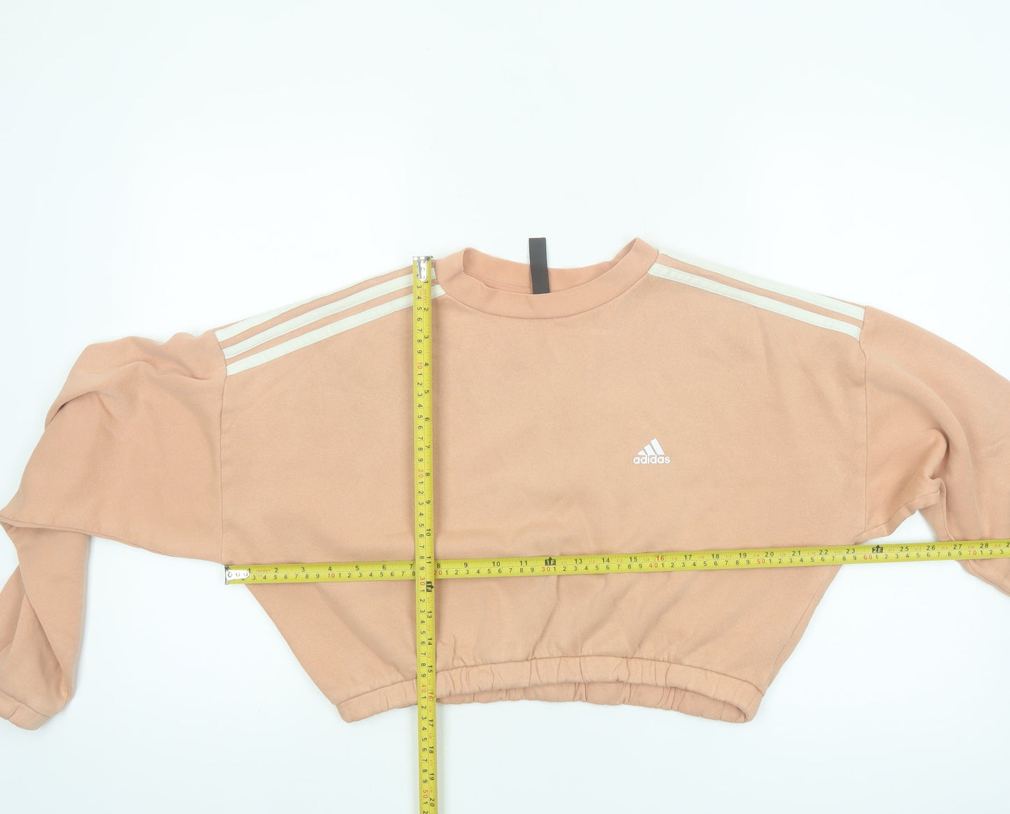 Adidas Womens Beige Cropped Pullover Sweatshirt Size M 12-14