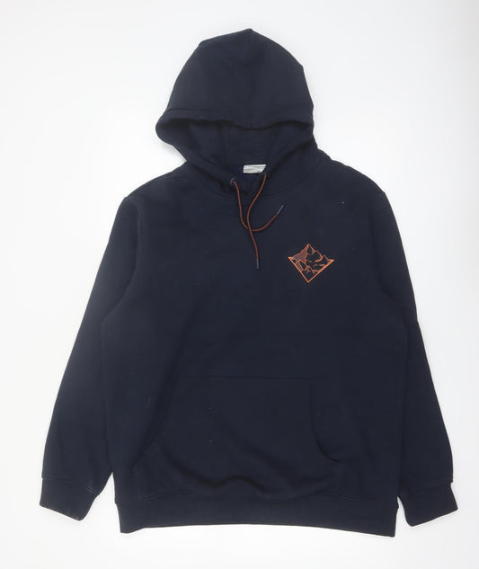 Mountain Warehouse Mens Blue L Pullover Hoodie Graphic Outdoor