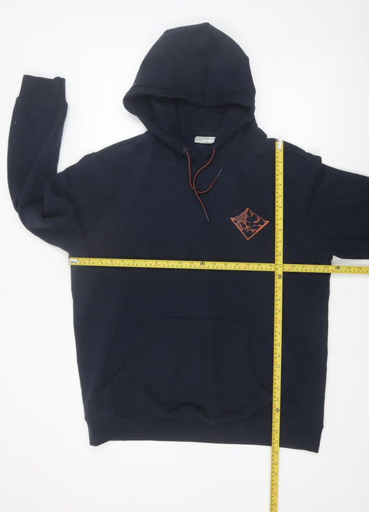 Mountain Warehouse Mens Blue L Pullover Hoodie Graphic Outdoor