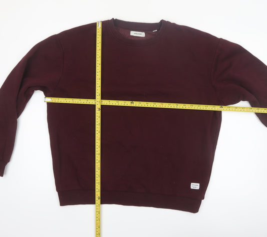 Jack & Jones Men's Red Fleece Crew Neck Sweatshirt Size L