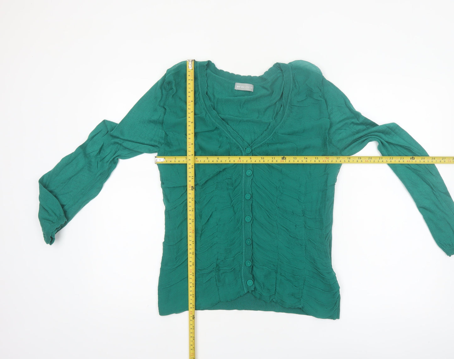 Marks and Spencer Women’s Green Size 12 V-Neck Cardigan