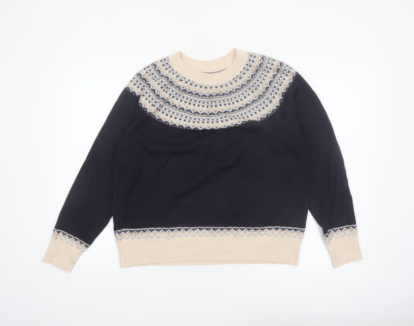 Next Women's Blue Fair Isle Knit Jumper Size 14