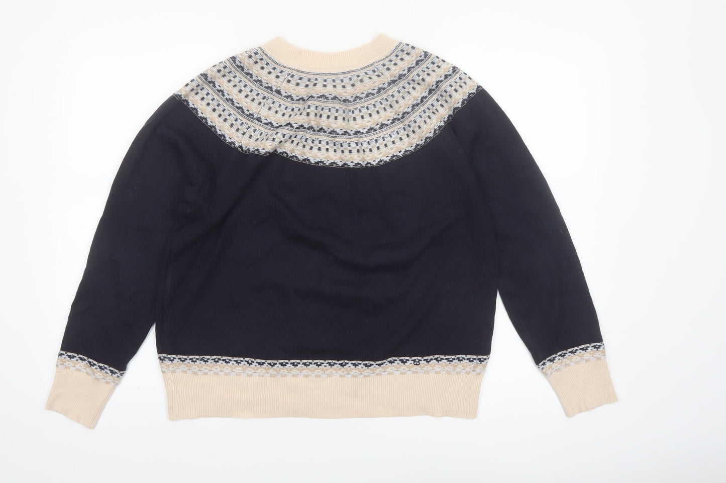 Next Women's Blue Fair Isle Knit Jumper Size 14