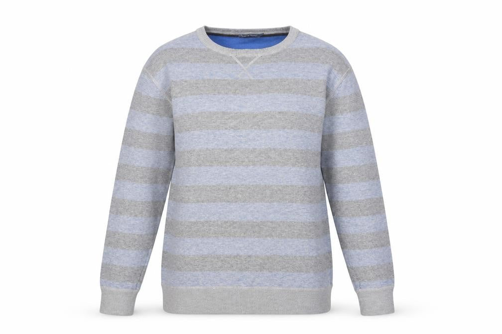 Lee Cooper Women's Grey Striped Crew Neck Cotton Jumper Size M
